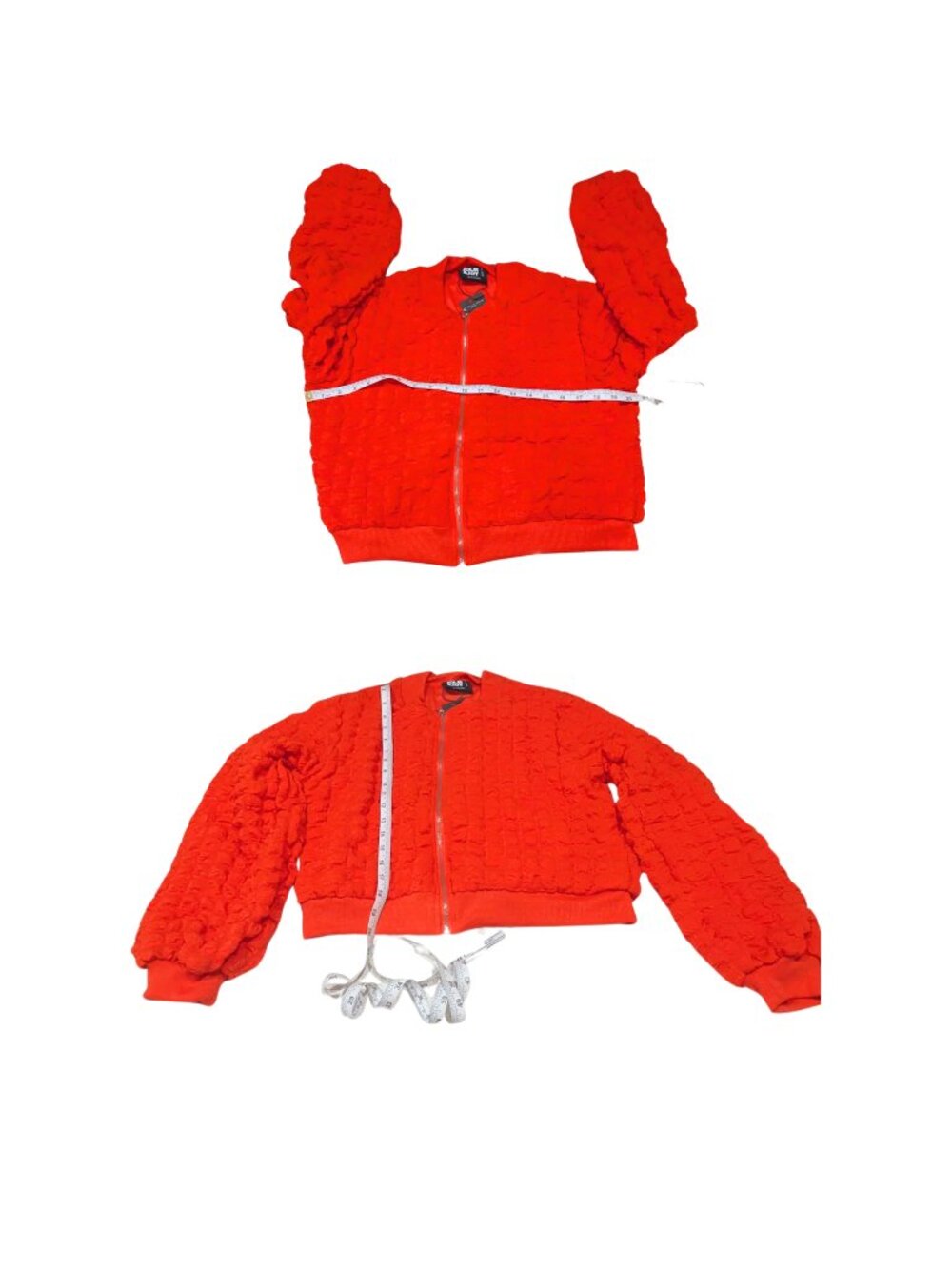 Jolie & Joy Orange Bubble Textured Bomber Jacket Junior XL NWT - Picture 6 of 9